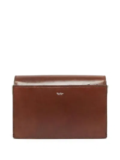 Max Mara Structured Shoulder Bag Top Handle Design In Brown
