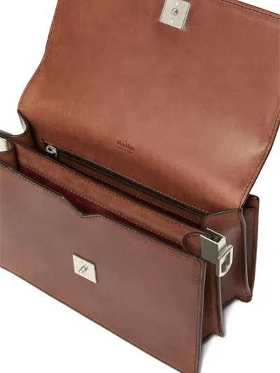 Max Mara Structured Shoulder Bag Top Handle Design In Brown