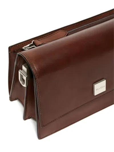 Max Mara Structured Shoulder Bag Top Handle Design In Brown