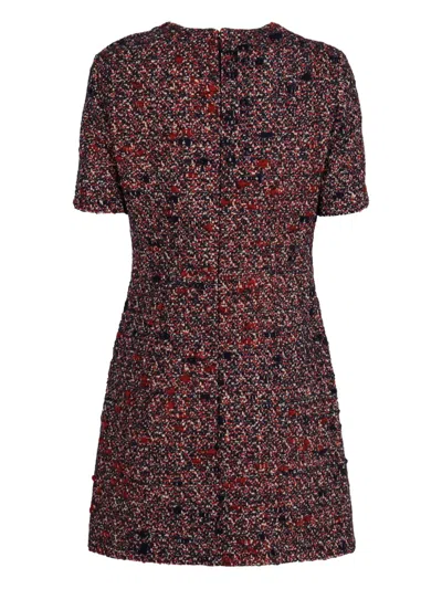 Gucci Textured Wool Dress Featuring Signature Buttons In Multi
