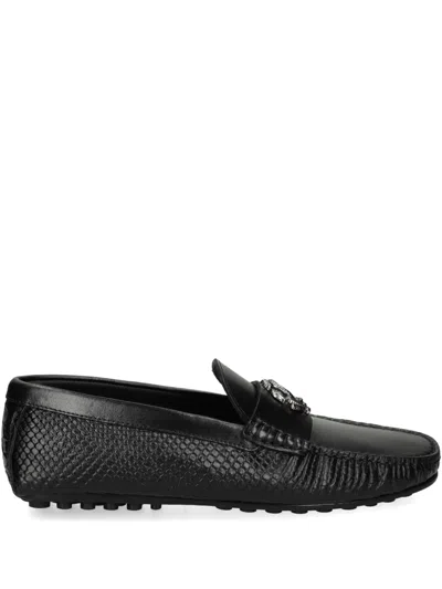 Roberto Cavalli Leather Loafers In Black