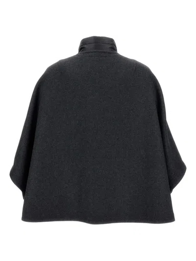 Fay Hook-fastening Wool Cape In Black