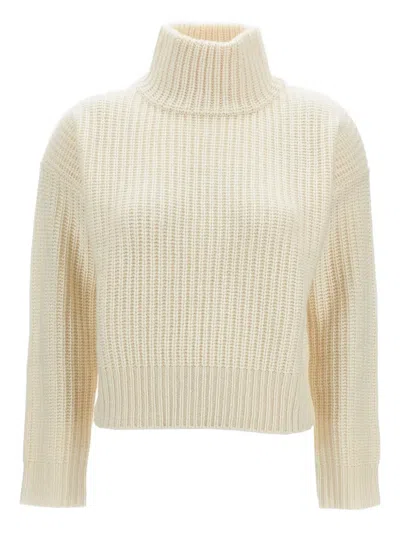 Lisa Yang Turtleneck Long-sleeves Sweater In White