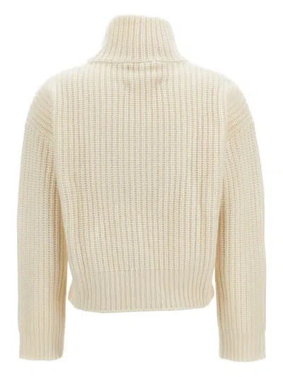 Lisa Yang Turtleneck Long-sleeves Sweater In White