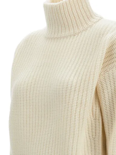 Lisa Yang Turtleneck Long-sleeves Sweater In White
