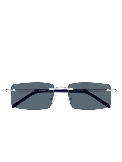 Montblanc Rectangle-frame Sunglasses In Blue