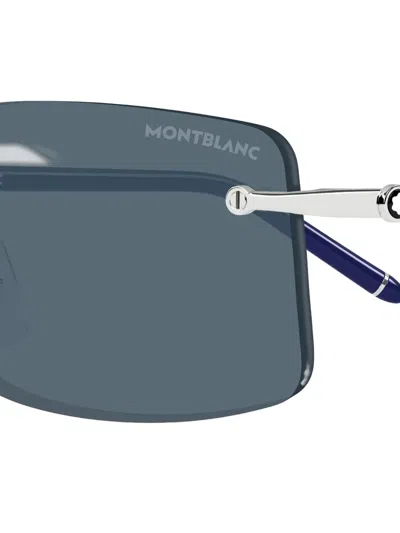 Montblanc Rectangle-frame Sunglasses In Blue