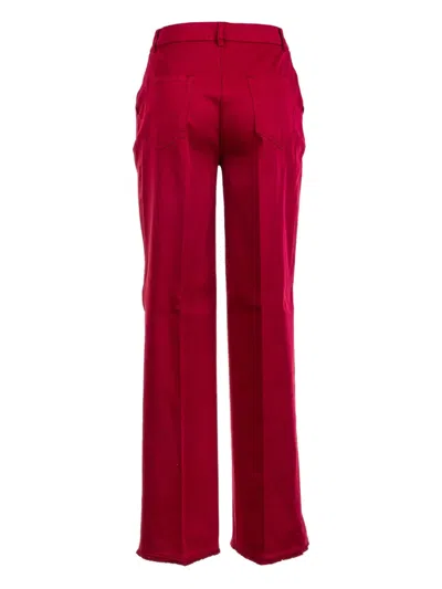 Via Masini 80 High-waisted Raspberry Trousers In Red