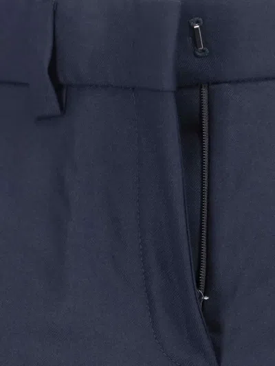 Incotex Wide-leg Virgin Wool Trousers With Mid-rise Waist And Tailored Finish In Blue