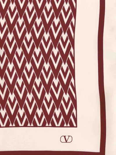 Valentino Toute La V Silk Scarf In Multi