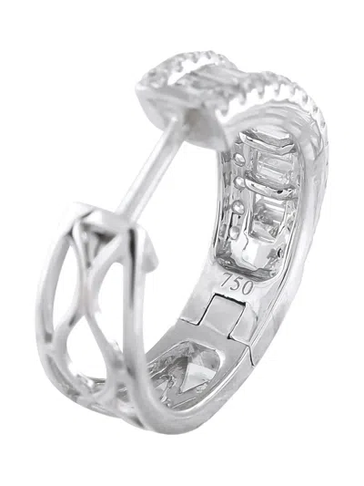 Pre-owned Lb Exclusive 18k White Gold Diamond Earrings In Silver