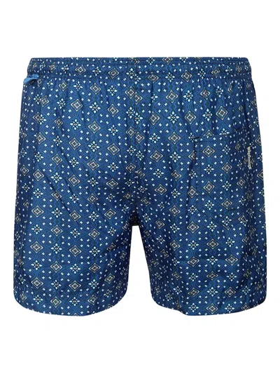 Peninsula Swimwear Geometric-pattern Swim Shorts In Blue