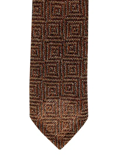 Petronius Geometric-pattern Wool Tie In Blue