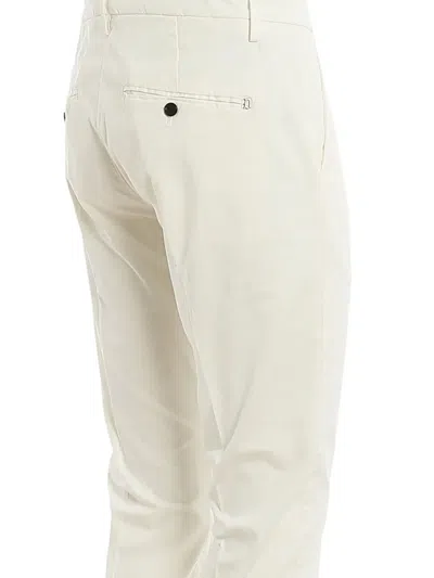 Dondup Pleated Cotton Trousers In White