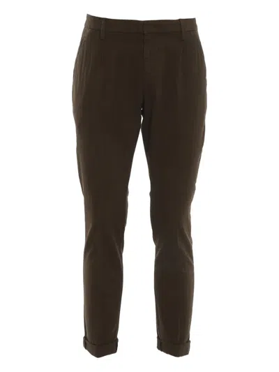 Dondup Welt-pocket Cuffed Trousers In Green