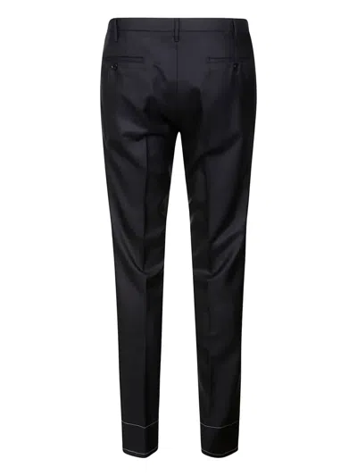 钩扣拉链羊毛长裤