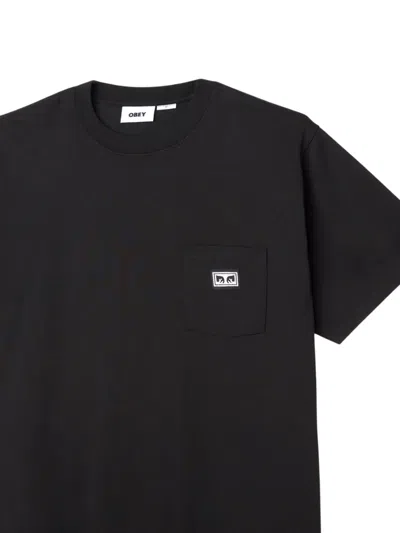 Obey Established Works Eyes Pocket Tee Ss In Black