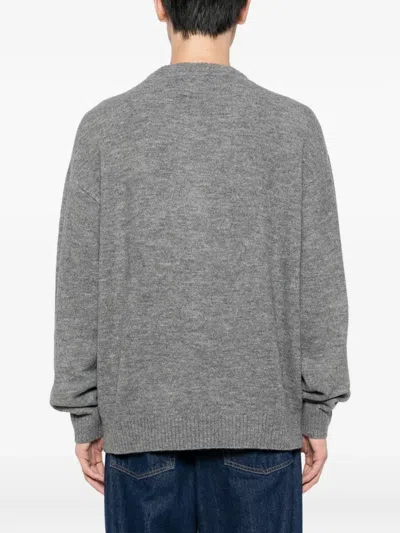 Izzue Heart-logo Crew-neck Sweater In Gray