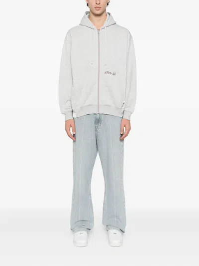 Izzue Graphic-embroidered Hoodie In Gray