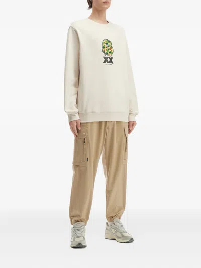 Fingercroxx Camouflag- Appliqué Sweatshirt In Neutral