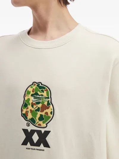 Fingercroxx Camouflag- Appliqué Sweatshirt In Neutral