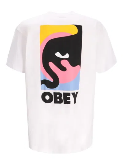 Obey Tshirt Con Logo In White