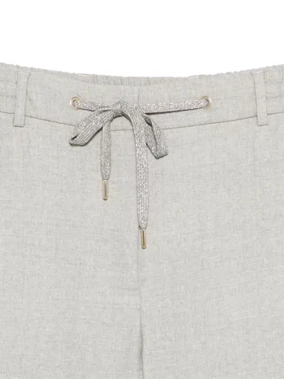 Eleventy Drawstring-waist Trousers In Gray