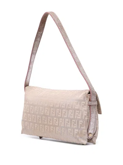 Pre-owned Fendi 2000-2010 Zucchino Canvas Sweety Handbag In Pink