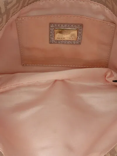 Pre-owned Fendi 2000-2010 Zucchino Canvas Sweety Handbag In Pink
