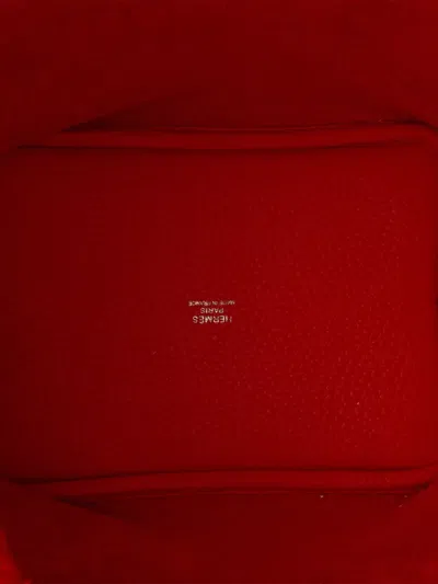 Pre-owned Hermes 2017 Clemence Picotin Lock 18 Handbag In Orange