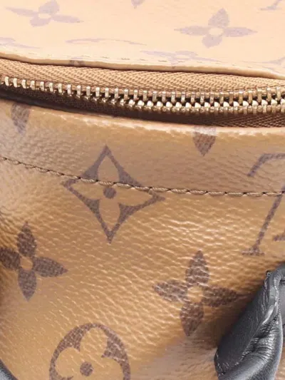 Pre-owned Louis Vuitton 2021-2025 Monogram Reverse Mini Palm Springs Backpack In Brown
