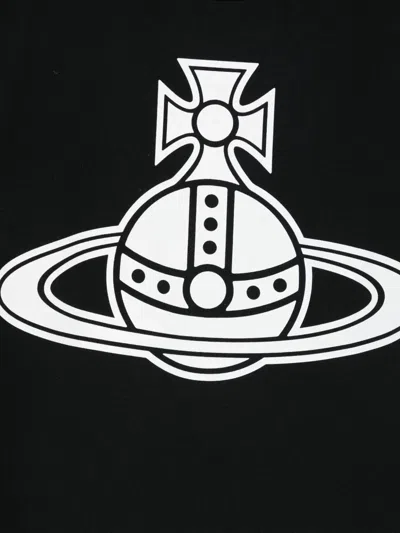 Vivienne Westwood Graphic Print Short Sleeve Crew Neck Top In Black