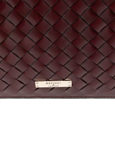 Aspinal Of London Womens Interlock-weave Leather Camera Bag Burgundy