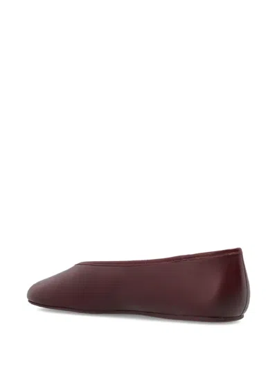 Coach Leather Ballet Flats In Burgundy