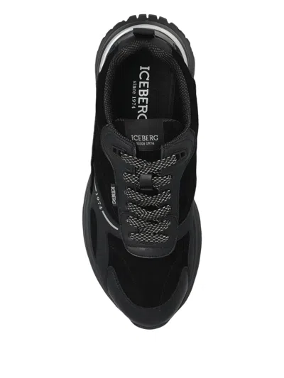 Iceberg Panelled Lace-up Sneakers In Black