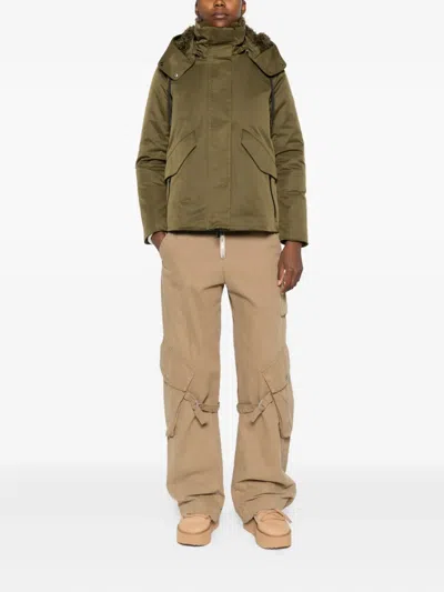 Save The Duck Eco-friendly Parka With Adjustable Hood And Flap Pockets In Green