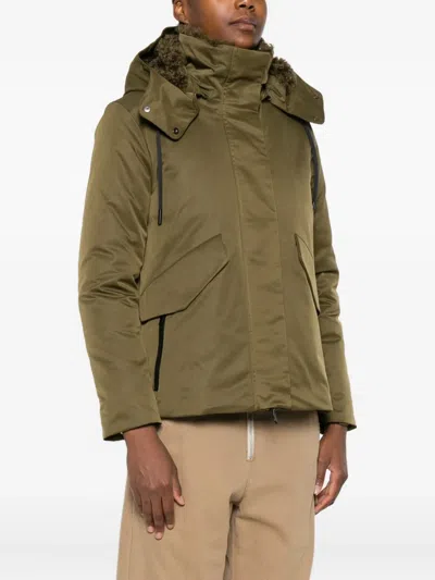 Save The Duck Eco-friendly Parka With Adjustable Hood And Flap Pockets In Green