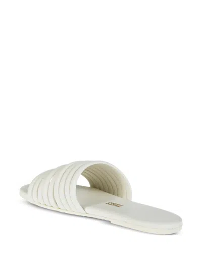 Tkees White High-strap Sandals With Design In Neutral