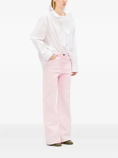 Msgm Ruffle-detail Shirt In White