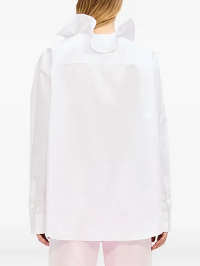 Msgm Ruffle-detail Shirt In White
