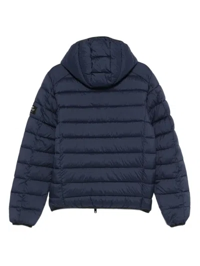 Ecoalf Hooded Quilted Padded Jacket In Blue
