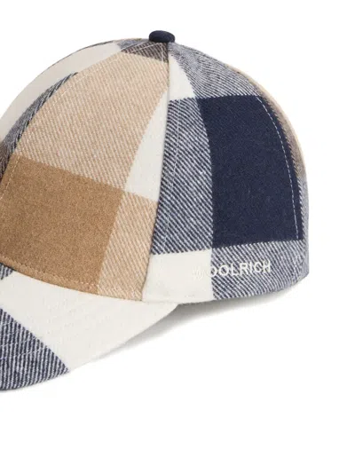 Woolrich Checked-pattern Baseball Cap In Brown