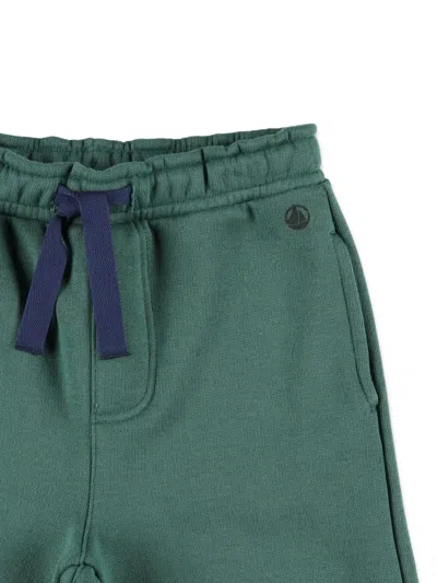 Petit Bateau Kids Cotton Jogging Trousers In Green
