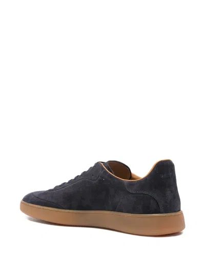 Kiton Suede Lace-up Sneakers In Blue