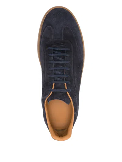 Kiton Suede Lace-up Sneakers In Blue