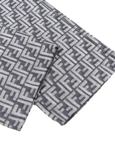 Pre-owned Fendi Zucca-patterned Jeans In Black