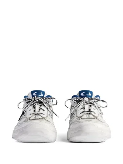 Balenciaga Coastal Inspired Sneakers Featuring Textured Sole In White