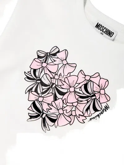 Moschino Bow-print Dress In White