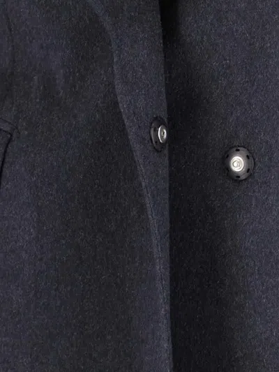 Tagliatore Notched Lapel Single-breasted Longline Jacket In Blue