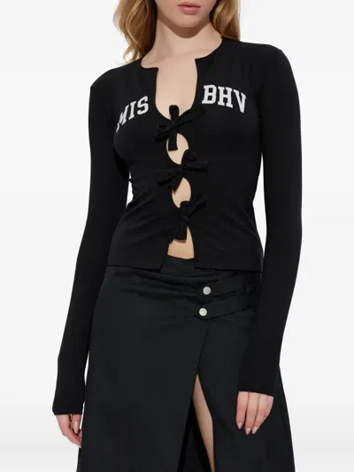Misbhv Varsity Bows Longsleeve Top In Black
